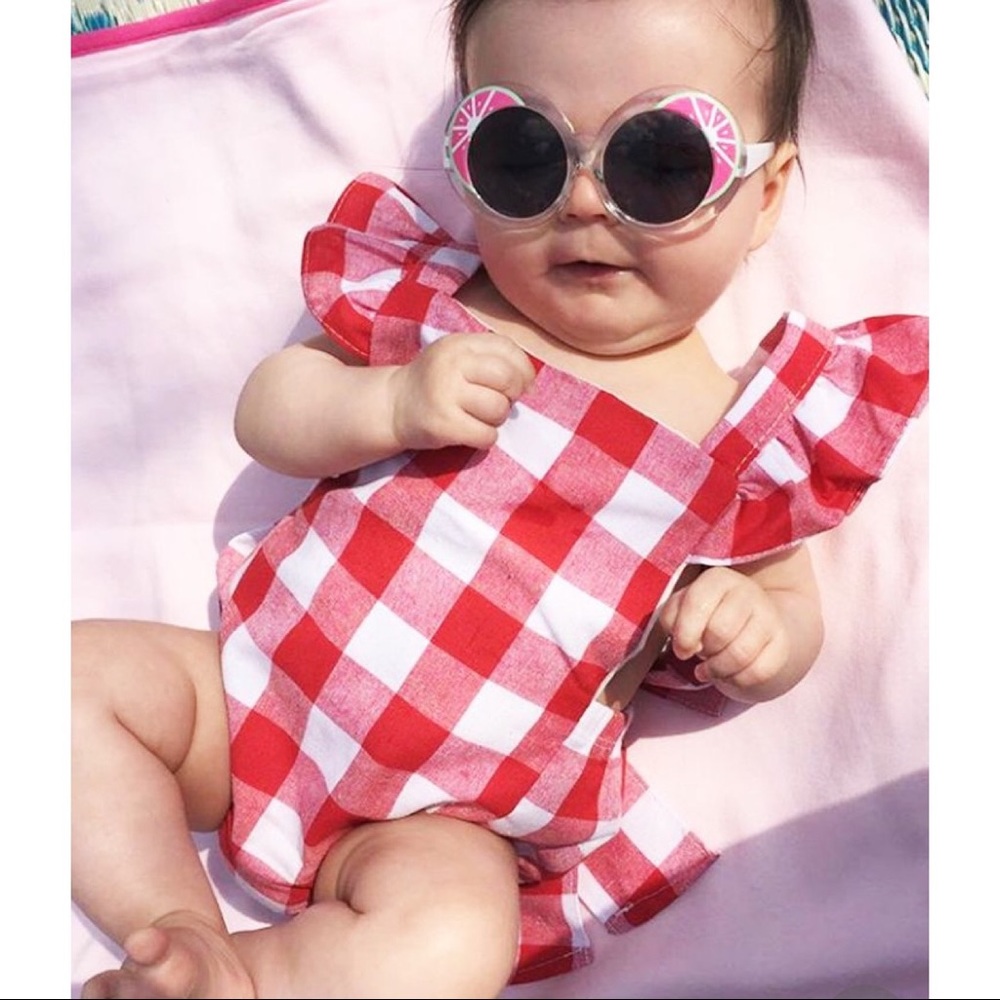 Eva Plaid Picnic Romper
